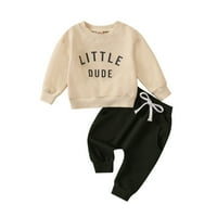 TODDLER Outfits Baby Boy Girl Pad Pismo Ispis Dukserice Pulover vrhove hlače Track odjeća Trendi setovi