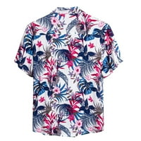 Muška kuća za odmor Plaža Majica sa džepom Ljetni modni kratki rukovi Havajski majice Trendy Beach Dugme