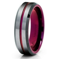 Black volfram vjenčani trake ljubičaste tungsten prsten za prsten za prsten i žene volfram