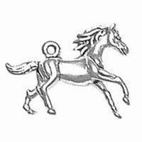 Sterling Silver 16 BO lančani 3D galoping konja privjesak ogrlica za tečaj mane