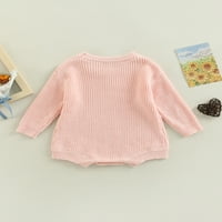 Bagilaanoe Newborn Baby Girl Boy Knit Rompers džemper s dugim rukavima bodići za djecu, Jesen zimski