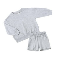 WAVSUF Newborn Outfits Podesite kratke hlače Dugih rukava Udobnost Sive dvije veličine 2 godine