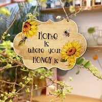 Pčelinji dan Decor Drveni rustikalni viseći natpis za dobrodošlicu za seosku kuću