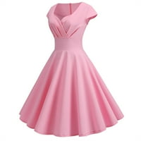Haljine za žene V-izrez bez rukava bez rukava kratke vruće prodajne surplice haljine ružičaste l
