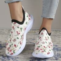 Ženske cipele meke jedine casual cipele Modne ravne dno Nezaviđajuće cvjetne casual cipele bijele boje