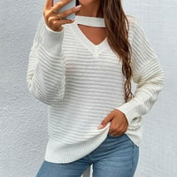 Buigttklop Nema granica džemperi za žene Clearence Plus Veličina Žene Ležerne prilike Soild Dugi rukav