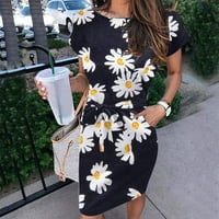 Ženska ljetna modna cvjetna haljina s kratkim rukavima