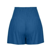 Kratke hlače za majke, džepovi za vježbanje visokog struka Čvrsta Jean Hraštači plavi 6