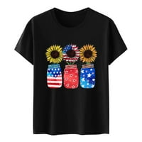 Košulje za žene ljetni dan neovisnosti tiskani tine kratkih rukava modni bluza za žene