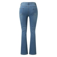wendunide traperice za žene Jeans Micro Flare hlače srednji struk Jeans Light Blue