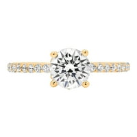 1. CT okrugli rez Clear Simulirani dijamant 18K žuti zlatni gravirajući izjavu bridalna godišnjica Angažovanje