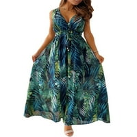 Ljetna ušteda klirence Squisphappy Women Ljeto Boho Long Maxi haljina Party Beach Floral Sunderss