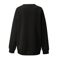 Moonker Black Boodie duhovi džemperi za žene plus veličine Puloveri Zabavni grafički print okrugli vrat