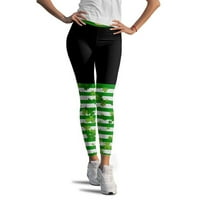 Ženska jastučića dobra sreća zelene hlače Ispiši gamaše mršave hlače za jogu trčeći pilates teretana
