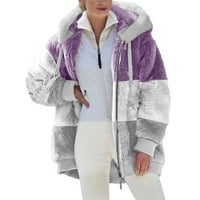 Tbopširt Cardigan za žene, odobrenje moda Žene Topla Fau kaput jakna Zimski patentni zatvarač dugih
