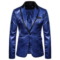 Yanhoo Shiny Sequin Blazer odijelo za muškarce One tipka za notch rever jaknu Slim Fit TUXEDO odijelo za vjenčanje matura