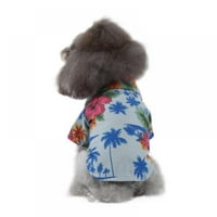 Pas majice, plaža Slatka print Havajska košulja za kućne ljubimce, cvjetna bluza s kratkim rukavima