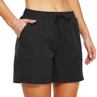 Hlače za ženske ležerne ljetne čvrste tiskane kratke hlače Black XXL