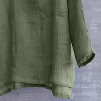 Cuoff Muške kratke prozračne udobne pune boje s dugim rukavima labava bluza s majicom