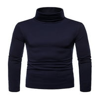 Beiwei Muška majica Solid Boja Tors s dugim rukavima The Majice Moda pulover Fitness bluza Visoko vrat