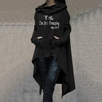 SHPWFBE Overselizirani hoodie ženska moda Žene casual dugih rukava pisma s dukselim duksevima dugačka