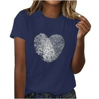 Valentinene majice za žene udobne ležerne bluze O-izrez T-majica Redovna fit odjeća za djevojke Natječe