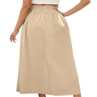 Niuer Dame Bohemian Swing Maxi suknje Žene Labave suknje Ruched Beach Elastična struka