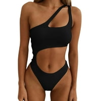 Ženski kupaći kostimi Tankini jedno rame za rezanje visokog struka Bikini set Crisscross kupaći kostim