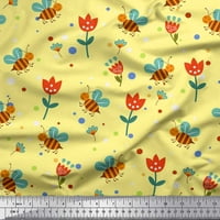 Soimoi pamučna kambrska tkanina točka, cvjetna i meda pčela isječak umjetnost tkanina od dvorišta