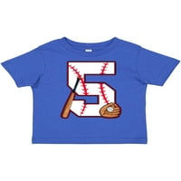 Inktastični bejzbol peti rođendan - pet godina stari poklon majica malih majica ili mališana