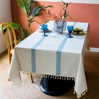 Beiwei Stolcloth Tassel Tkanina za stolove Vodootporne pamučne posteljine stolnjak prugasti rustikalni