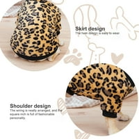 Shulemin PET džemper Leopard uzorak Dobra elastičnost Psi za kućne ljubimce Kostim za Fadou, tamna kafa