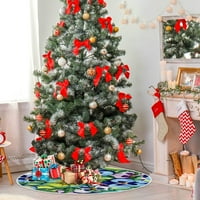 Cvjetni akvarel Xmas božićno stablo suknje za štand za odmor za odmor za zabavu unutarnja vanjska
