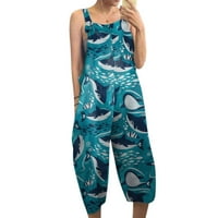 Zuwimk Dressy Jumpsuits za žene, Žene Ljeto Ležerne prilike bez rukava Top elastičnog struka Labavi