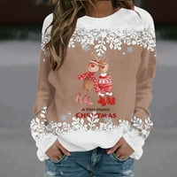 Holloyiver ženska modna ženska dukserica Ženska zimska tiskana labava majica dugi rukavi bluza okrugli