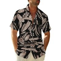 Muške ljetne košulje s kratkim rukavima dolje Vintage Graphic Print Tropical Aloha Hawaiian Beach Top