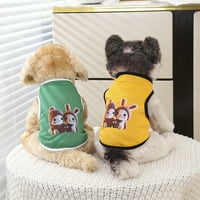 Huanledash PET Vest okrugli izrez Udobni mekani crtani zec Print Pet Cat Dog Ljetna odjeća Svakodnevno