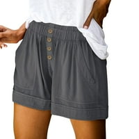Ženske kratke hlače High struine casual džepne hlače labave kratke hlače