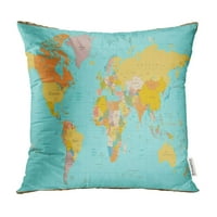 Visoko detalj stare karte svijeta svi su odvojeni u slojevima jasno označen jastukom jastuče