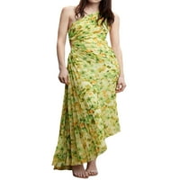 Amiliee s jedan ramena Maxi haljine za žene izrezane u struku nagledne nepravilne duge haljine