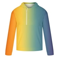 Muški polu-zip gradijentni kapuljač dukserice Duks pulover vrpce Ležerne prilike Sportske fitness s