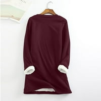PBNBP ženska jesenina i zima Ležerna temperamenta modna plišana toplo podlozi božićni džemper s dugim