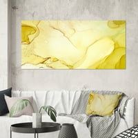 Art DesimanArt Žuti tinter Art Fluid Landscape Moderna platna zidna umjetnička otiska u. Široka u. Visok