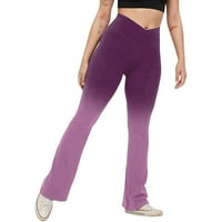 Flare joga hlače Žene gradijentski ispis Yoga hlače čizme izrezane visoke struk vježbanje elastično