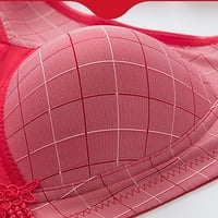 Zunfeo grudnjaci za žene - push-up comfy plaid ljepota lepota puna figura donje rublje crveno xxl