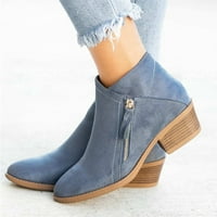 Ženske čizme Čvrsto boje Casual minimalistička srednja potpetica u obliku cipela sa gležnjače, plave
