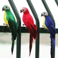 Wirlsweal Simulacijsko papagaj 3D ugrađene oči Pravo perje Kreativno umjetno figurice Garden Travnjak