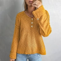 Džemper za čišćenje Žene Ležerne prilike Soild Dugim rukavima Klint pulover džemper s V-izrezom