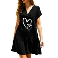 FINELYLOVE haljina za žene Seksi Bodycon haljine za ženu A-line pune dužine kratkih rukava cvjetni crni