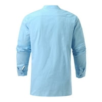 Muški V izrez T košulje s dugim rukavima Ležerne vježbe Osnovne majice Majica Jednobojni modni vrhovi